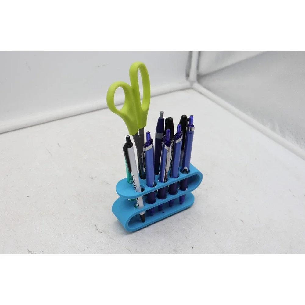 Modern Desktop Office Organizer - 3D Printed Pen/Pencil Holder - Turquoise - USA